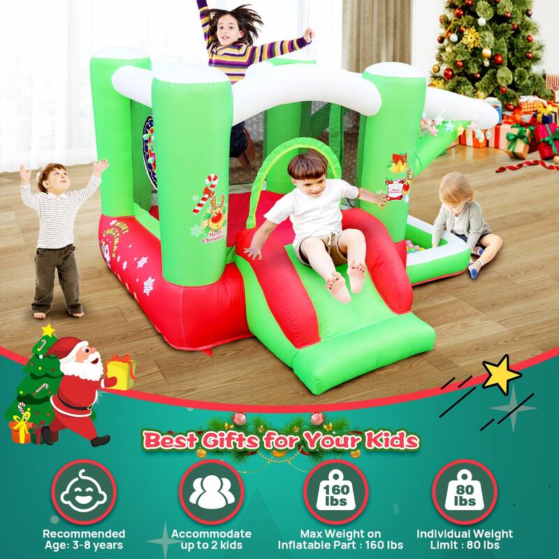 Christmas Inflatable slide Bouncer House for Kids Complete Setup with